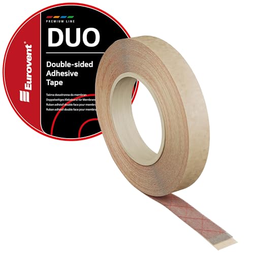 EUROVENT 20mm x 25m Das doppelseitige Klebeband DUO zum Verkleben und Reparieren von Dampfsperren Dachfolie Membranen von EUROVENT