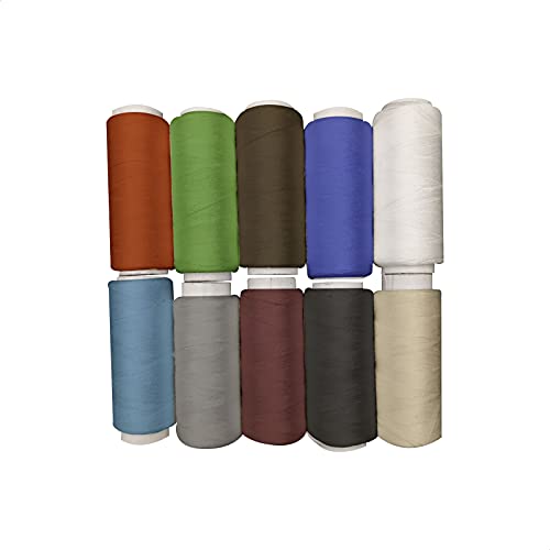 Nähgarn-Set | 10 Garnrollen | 100% Polyester Garnspulen | Garn für Nähmaschinen und Freundschaftbänder | Nähset bestehend aus 10 bunten Nähfaden-Spulen | EUROXANTY Kurzwaren Nähgarn-Set | 10 Garnrollen | 100% Polyester Garnspulen | Garn für Nähmaschinen und Freundschaftbänder | Nähset bestehend aus 10 bunten Nähfaden-Spulen | EUROXANTY Kurzwaren von EUROXANTY