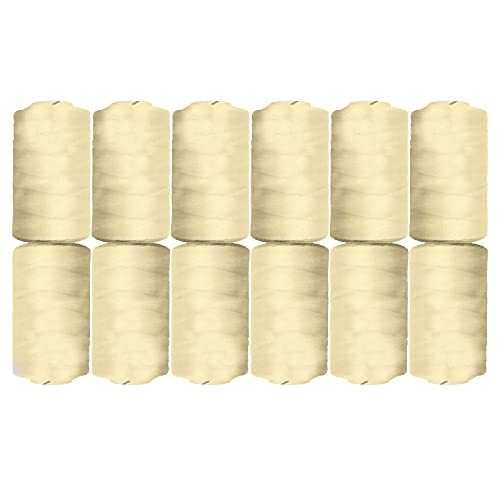 Nähgarn-Set | 500 m Garn für Nähmaschinen und zum Handnähen | 12 Polyester-Garnrollen | Garn-Set zum Nähen | 12 Nähfaden-Spulen | EUROXANTY Kurzwaren | Beige von EUROXANTY