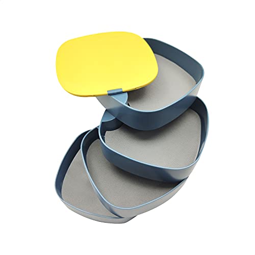 Schmuckkästchen | mini Schmuckschatulle | Kunststoff Schmuckkästchen mit verschiedenen Fächern | Schmuckkästchen mit Spiegel | Blau Schmuckkästchen | mini Schmuckschatulle | Kunststoff Schmuckkästchen mit verschiedenen Fächern | Schmuckkästchen mit Spiegel | Blau von EUROXANTY