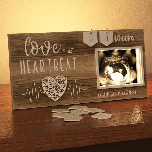 Baby-Sonogramm-Bilderrahmen, LED-beleuchtet, Countdown-Wochen, 10,2 x 7,6 cm, Ultraschallfoto für Schwangerschaftsankündigungen, Geschlechtsoffenbarung, Babyparty, Geschenk zur Geburt, Andenken für Baby-Sonogramm-Bilderrahmen, LED-beleuchtet, Countdown-Wochen, 10,2 x 7,6 cm, Ultraschallfoto für Schwangerschaftsankündigungen, Geschlechtsoffenbarung, Babyparty, Geschenk zur Geburt, Andenken für von EURSET