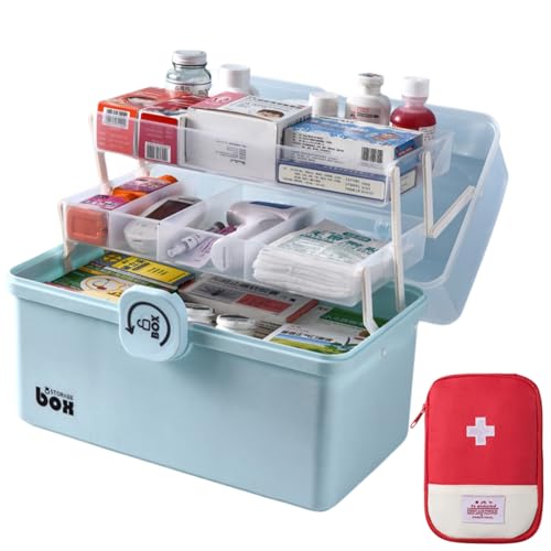 EURXLQ 3-Regal 34cm Blau Mehrzweck-Aufbewahrungsbox,Medikamentenschrank mit Aufbewahrungsbeutel,Medikamenten Organizer Hausapotheke Box,Toolbox,Sortierbox,Angelkoffer,Organizer Box,34×19×21.5 cm EURXLQ 3-Regal 34cm Blau Mehrzweck-Aufbewahrungsbox,Medikamentenschrank mit Aufbewahrungsbeutel,Medikamenten Organizer Hausapotheke Box,Toolbox,Sortierbox,Angelkoffer,Organizer Box,34×19×21.5 cm von EURXLQ