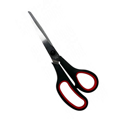 €uroprix Softgrip Schere - 22 cm, rot/schwarz - aus Edelstahl, weicher Griff - ideal für den Haushalt von €uroprix