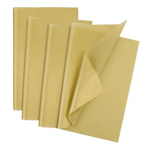 EUSOAR Seidenpapier Gold - 100 Blatt Seidenpapier Verpackungsmaterial 50x35cm - Gold Tissue Paper for Gift Wrap - Seidenpapier zum Verpacken Geburtstag Geschenk - Seidenpapier Geschenktüten Deko von EUSOAR