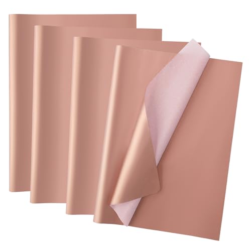 EUSOAR Seidenpapier Rose Gold - 100 Blatt Seidenpapier Verpackungsmaterial 50x35cm - Tissue Paper Gift Wrap - Geschenkpapier Roségold für Geburtstag Hochzeit Craft - Seidenpapier Geschenktüten Deko von EUSOAR