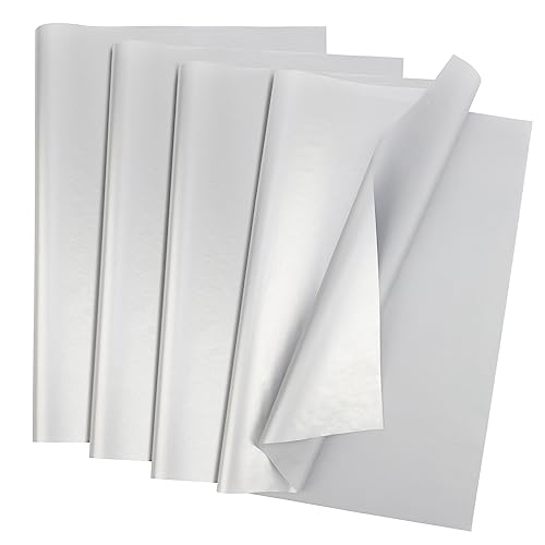 EUSOAR Seidenpapier Silber - 100 Blatt Seidenpapier Verpackung 50x35cm - Silver Tissue Paper Gift Wrap - Geschenkpapier Silber für Geburtstag Hochzeit Craft - Seidenpapier für Geschenktüte von EUSOAR