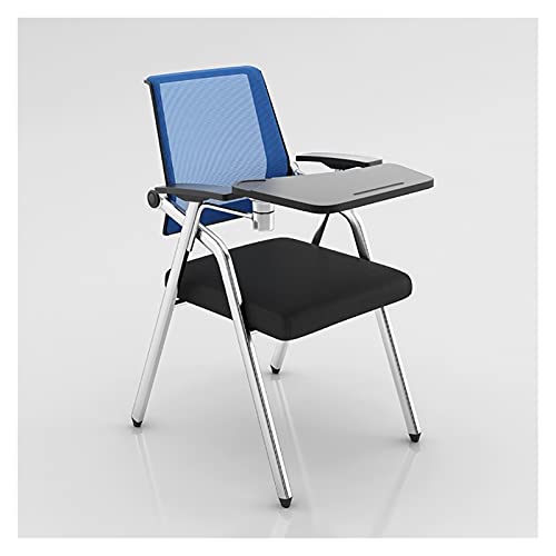 EUTYRG Bürostuhl für Studenten, Netzstoff, mit Lordosenstütze und klappbarem Schreibtischaufsatz, Grün (Blau, Einheitsgröße) von EUTYRG