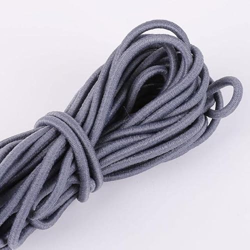 5 m/Beutel, 2/2,5 mm, rund, elastisches Fadenseil, Gummiband, elastische Bänder, Stretchschnur for DIY-Kleidung, Nähzubehör, rot, 2 mm(Dark Grey,2mm) von EUXHTYWP