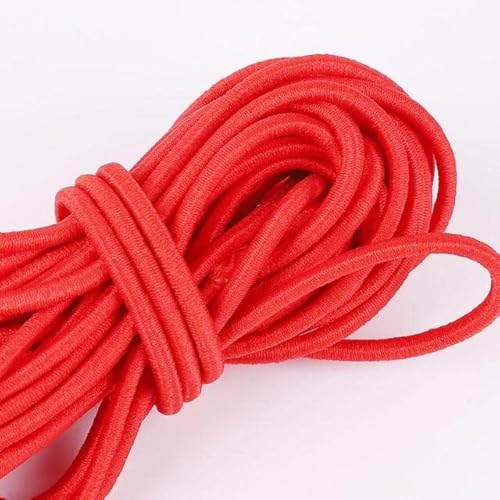 5 m/Beutel, 2/2,5 mm, rund, elastisches Fadenseil, Gummiband, elastische Bänder, Stretchschnur for DIY-Kleidung, Nähzubehör, rot, 2 mm(Rood,2.5mm) von EUXHTYWP