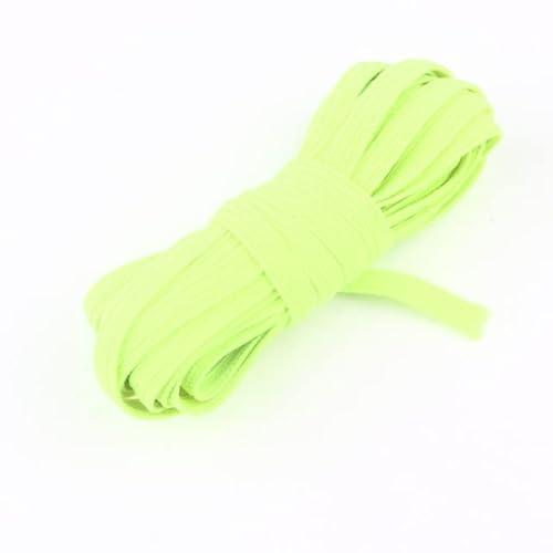 5 m elastisches Gummiband, farbiges Näh- und Haushaltsgummiband, Polyester-Gummiband, Kleidungsstück-Nähzubehör, Zubehör, 6 mm ((Fluorescent 5m) von EUXHTYWP