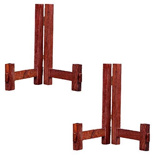 Bilderrahmenständer, 2 Stück Holzstaffeleien, Teller, klappbarer Display-Tellerständer, Schüsselständer, Tellerhalter-Staffeleien for Teller, Fotos, Teetablett, Ständerhalter(7inch) von EUXHTYWP