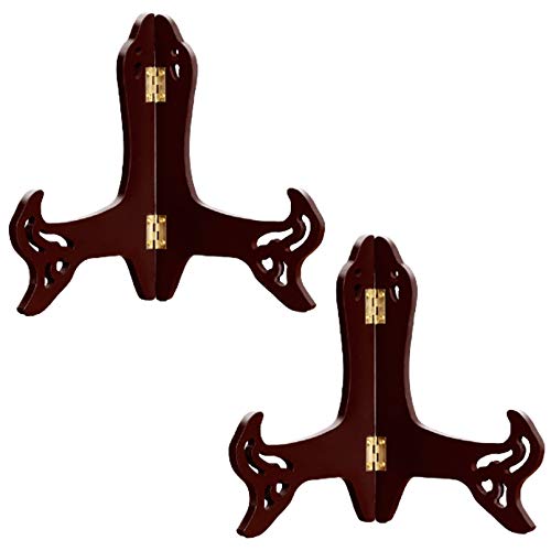 Bilderrahmenständer, 2er-Pack Tellerständer aus Holz, Staffeleien, Tellerhalter for Präsentieren von Bildern, for Präsentieren von Kunstwerken, for Hochzeiten zu Hause(9inch) von EUXHTYWP