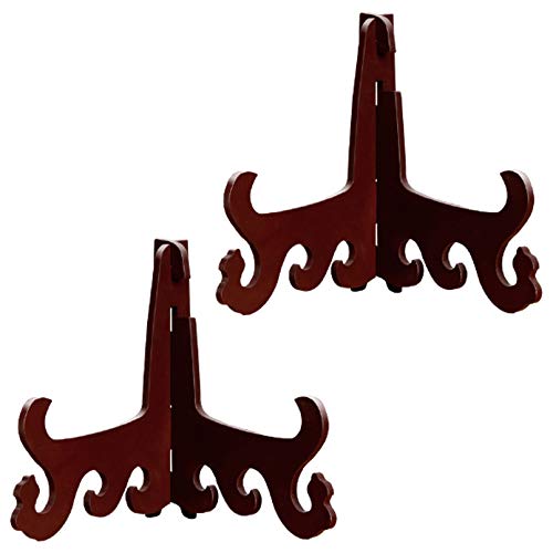 Bilderrahmenständer, 2er-Set, abnehmbare Holz-Staffelei, Bilderrahmenständerhalter, Schüsselteller, Fotomedaillenhalter, Bücherregal, for Hochzeiten(8inch) von EUXHTYWP