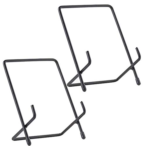 Bilderrahmenständer, Tellerständer zur Präsentation, 2er-Pack Metallhalter, Eisenkunst-Staffelei, Dekorative Buchständerhalter for Lesen, Dekorativer Teller(4.3inch) von EUXHTYWP