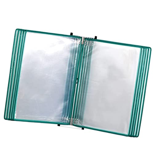 Dokumenten-Organizer, Wand-Aktenhalter for A4-Ordner, 10-Panel-Referenzsystem for Schreibtisch/Wand, Poster-Flipbook-Display(Green) von EUXHTYWP