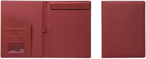 Dokumenten-Organizer aus Leder, A4-Klemmbrett-Ordner, Konferenzordner, juristischer Schreibblock, Business-Tasche aus Kunstleder, umklappbares Klemmbrett(Brown) von EUXHTYWP