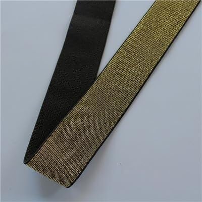 Glitzernde Gold-Silber-Gummibänder, Gummiband, Taillenband, elastische Kordel, Kleidungsstück, Hose, DIY-Nähzubehör, 10/15/25/40 mm, 1 m ((Black Gold,40mm) von EUXHTYWP