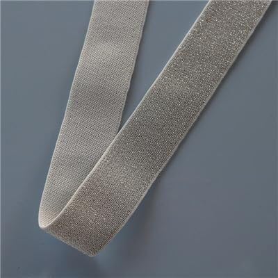 Glitzernde Gold-Silber-Gummibänder, Gummiband, Taillenband, elastische Kordel, Kleidungsstück, Hose, DIY-Nähzubehör, 10/15/25/40 mm, 1 m ((White Silver,25mm) von EUXHTYWP