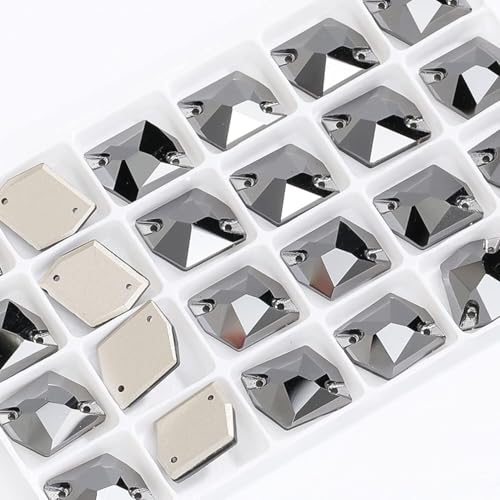 Hotfix-Strasssteine, for Aufnähen, K9-Glaskristallstein, flache Rückseite for Aufnähen von Strasssteinen for Kleider, Kleidung, Dekoration, Perlen, Schmuckherstellung(Silver,11X14mm 28pcs) von EUXHTYWP