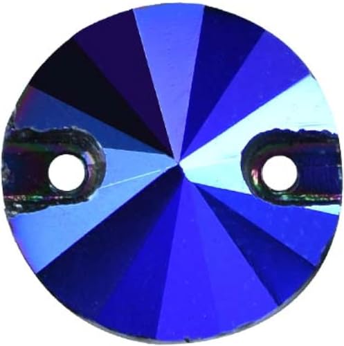Hotfix-Strasssteine, rund, Rivoli, bestes Glas, Kristall, AB, for Aufnähen, viele Farben, flache Rückseite, Glasstein, for Nähen, Strass for Hochzeitskleid(Jet Ab) von EUXHTYWP