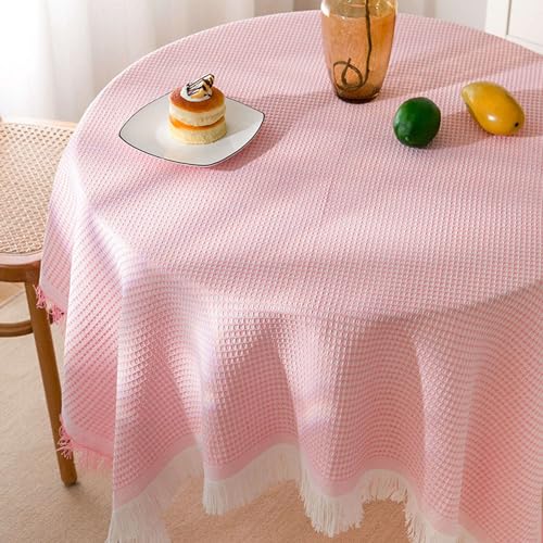 Tischdecke Aus Baumwollleinen,Einfarbige Tischdecke Waschbar Knitterfrei Tischtuch Dekorative Tischdecken Aus Jacquardstoff for Esszimmer Partys Küche-J-180x340cm(71x134inch)(C,230x275cm(91x108inch)) von EUXHTYWP