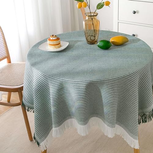Tischdecke Aus Baumwollleinen,Einfarbige Tischdecke Waschbar Knitterfrei Tischtuch Dekorative Tischdecken Aus Jacquardstoff for Esszimmer Partys Küche-J-180x340cm(71x134inch)(I,230x340cm(91x134inch)) von EUXHTYWP