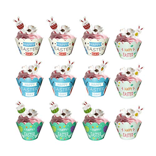1 Set Ostern Cupcake Toppers Wrappers Party Dekoration Kuchen Backen Dekorieren Werkzeug von EUYueli