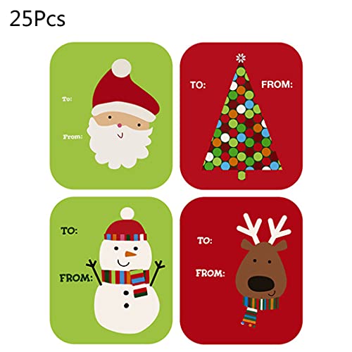 100 Stück "Merry Christmas"-Aufkleber, beschreibbare Namensschilder, Aufkleber, beschreibbare Etiketten, Urlaub, Geschenkbox, Backkarte, Dekoration von EUYueli