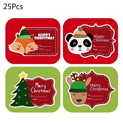 100 Stück "Merry Christmas"-Aufkleber, beschreibbare Namensschilder, Aufkleber, beschreibbare Etiketten, Urlaub, Geschenkbox, Backkarte, Dekoration von EUYueli