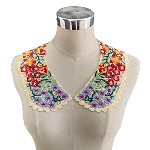 Bestickter Blumen-Ausschnitt, Spitzenapplikation, ausgehöhlt, Kunsthalsband von EUYueli
