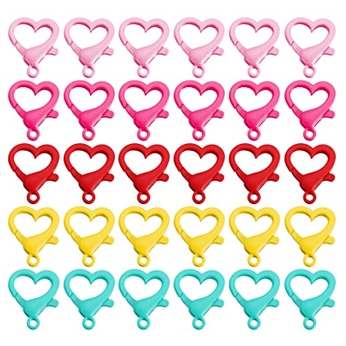 EUYueli Karabinerhaken in Herzform, 30 Stück, verschiedene Farben, für Schlüsselanhänger, Kette, Zubehör für Schmuck EUYueli Karabinerhaken in Herzform, 30 Stück, verschiedene Farben, für Schlüsselanhänger, Kette, Zubehör für Schmuck von EUYueli