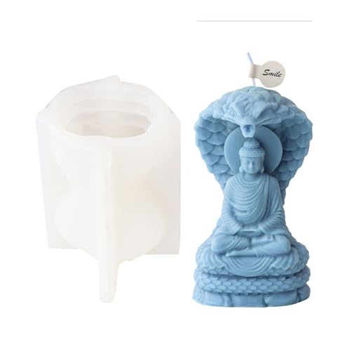 EUYueli Religiöse Silikonform, 3D-Buddha-Form für die Herstellung von Seife, Gips, Schreibtisch, Ornament, Heimdekoration von EUYueli