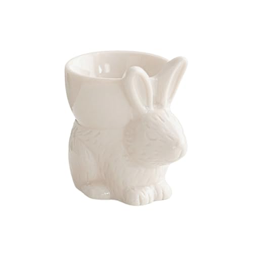 Eierbecher mit Ostermotiv aus Keramik, Hasenform, Eierständer für Feste, Tischdekoration, weißes Porzellan, Frühstückshalter Eierbecher mit Ostermotiv aus Keramik, Hasenform, Eierständer für Feste, Tischdekoration, weißes Porzellan, Frühstückshalter von EUYueli