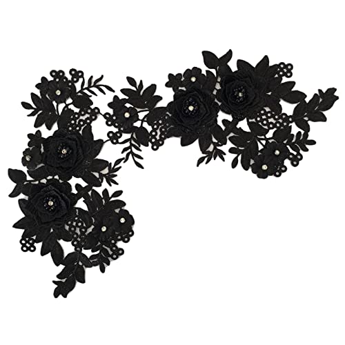 Ein Paar Stickerei-Spitzenapplikationen zum Nähen von Blumenstoff, Kragen, Hochzeitskleid, Brautkleid Ein Paar Stickerei-Spitzenapplikationen zum Nähen von Blumenstoff, Kragen, Hochzeitskleid, Brautkleid von EUYueli