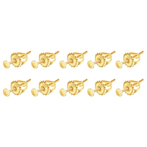 Set mit 10 sicheren Schraubverschlüssen für Ohrstecker, stabile Ohrring-Verschlüsse für aktive Personen Set mit 10 sicheren Schraubverschlüssen für Ohrstecker, stabile Ohrring-Verschlüsse für aktive Personen von EUYueli