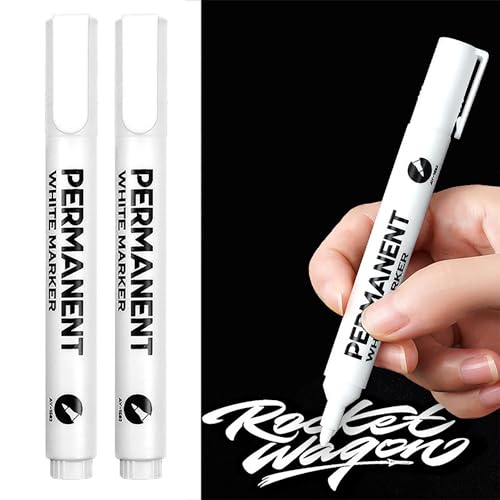 EUZUXU 2 Stück Marker Weiß Stift, 2,0 mm Fadenbreite, Wasserfest und Schnell Trocknender Permanent Marker, für Steine, Keramik Holz Papier Glas Stoff Metall Leinwand EUZUXU 2 Stück Marker Weiß Stift, 2,0 mm Fadenbreite, Wasserfest und Schnell Trocknender Permanent Marker, für Steine, Keramik Holz Papier Glas Stoff Metall Leinwand von EUZUXU