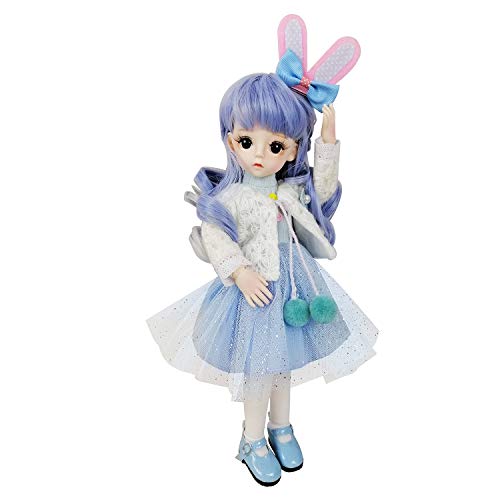 EVA BJD Nette Puppe 1/6 12inch 30CM, die Körper-Kleidung Schuhe und Perücke inklusive, Full Set 17 Jointed Puppe für 6 Jahre Alten Mädchen und Oben, Geschenk für Geburtstag, Hochzeit (Hx) von EVA BJD