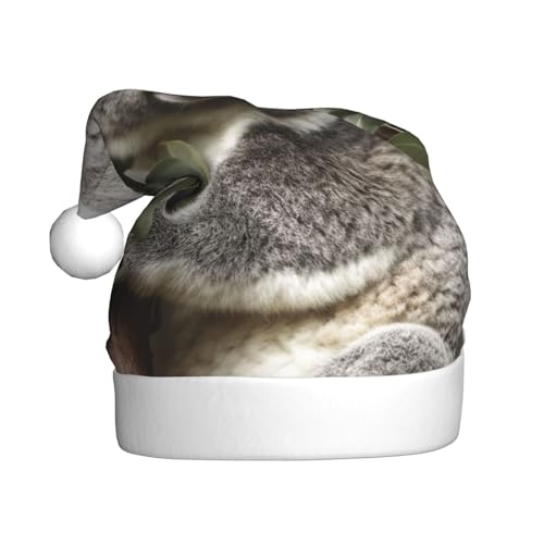 EVANEM Nikolausmütze Koala Weihnachtsmütze für Erwachsene Leuchtende Weihnachtsmützen Plüsch Santa Cap für Neujahr Party und Urlaub Event von EVANEM