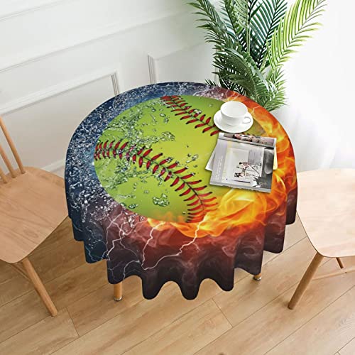 EVANEM Runde Softball-Tischdecke mit Baseball auf Feuer und Wasser, 152,4 cm, wasserdicht, dekorativer Stoff, Tischdecke für Küche, Esstisch, Hochzeit, wiederverwendbar EVANEM Runde Softball-Tischdecke mit Baseball auf Feuer und Wasser, 152,4 cm, wasserdicht, dekorativer Stoff, Tischdecke für Küche, Esstisch, Hochzeit, wiederverwendbar von EVANEM