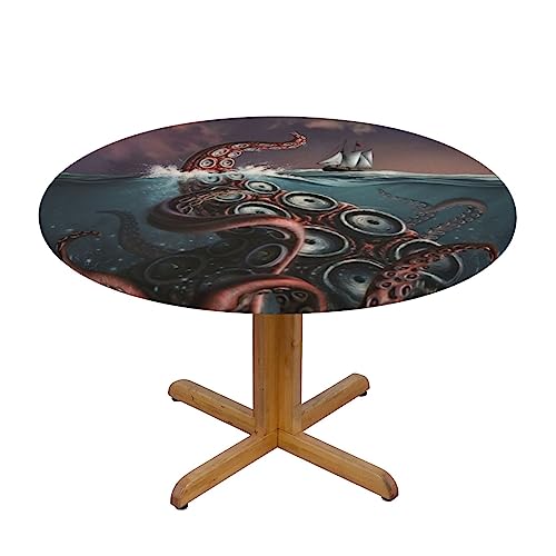 EVANEM Runde Tischdecke, wasserdicht, elastisch, kleiner Oktopus-Monsterdruck, abwaschbar, für Abendessen, Outdoor, Picknick EVANEM Runde Tischdecke, wasserdicht, elastisch, kleiner Oktopus-Monsterdruck, abwaschbar, für Abendessen, Outdoor, Picknick von EVANEM