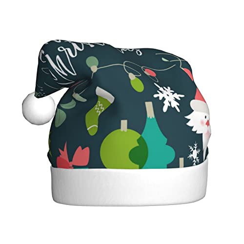 EVANEM Weihnachtsmütze für Erwachsene, Frohe Weihnachten, Weihnachtsmütze mit Pompons, leuchtende Weihnachtsmützen für Neujahrsparty von EVANEM
