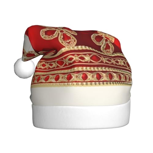 EVANEM Weihnachtsmütze für Erwachsene, rote Krone, Weihnachtsmütze mit Pompons, beleuchtet, Weihnachtsmützen für Neujahrsparty von EVANEM