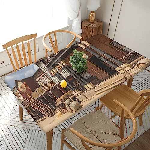 EVANEM West Cowboy Town bedruckte rechteckige Tischdecke, elastische Tischdecken, Terrassentischabdeckung, Tischdecke für drinnen und draußen, Picknick, Camping, 152 cm EVANEM West Cowboy Town bedruckte rechteckige Tischdecke, elastische Tischdecken, Terrassentischabdeckung, Tischdecke für drinnen und draußen, Picknick, Camping, 152 cm von EVANEM