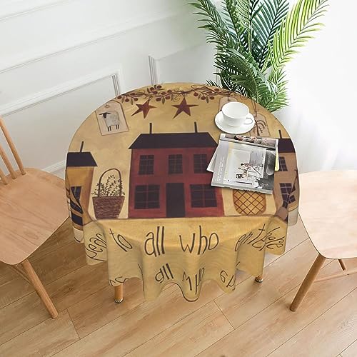 Runde Tischdecken, 152,4 x 152,4 cm, wasserdicht, schwere Tischdecke, dekorative Tischdecke, Abendessen, knitterfrei, Tischdecke für Picknick, Camping, Essen Runde Tischdecken, 152,4 x 152,4 cm, wasserdicht, schwere Tischdecke, dekorative Tischdecke, Abendessen, knitterfrei, Tischdecke für Picknick, Camping, Essen von EVANEM