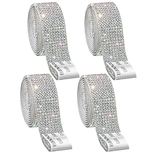 EVDZNA Diamantband, 4 Rollen Selbstklebende Kristall Strass Diamant Band, 91x2cm Selbstklebendes Strassband, DIY Diamant Band, Für Auto, Handwerk, Hochzeit, Dekoration EVDZNA Diamantband, 4 Rollen Selbstklebende Kristall Strass Diamant Band, 91x2cm Selbstklebendes Strassband, DIY Diamant Band, Für Auto, Handwerk, Hochzeit, Dekoration von EVDZNA