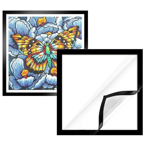 EVDZNA 2 Stück Diamond Painting Rahmen, Schwarzer Selbstklebender Rahmen, Künstlerischer Dekorativer Magnetischer Rahmen, 30 x 30 cm Diamant Painting Bilderrahmen, Schwarz Magnetischer Rahmen EVDZNA 2 Stück Diamond Painting Rahmen, Schwarzer Selbstklebender Rahmen, Künstlerischer Dekorativer Magnetischer Rahmen, 30 x 30 cm Diamant Painting Bilderrahmen, Schwarz Magnetischer Rahmen von EVDZNA