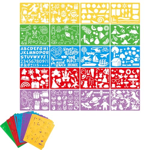 Malschablonen Set, Packung mit 20 Stück, Malen Schablonen, Tiermalerei Schablone aus Kunststoff, Monogramm,Tierprint, Fünf Farben, für Geschenke Machen, Bastelarbeiten, Scrapbooking Malschablonen Set, Packung mit 20 Stück, Malen Schablonen, Tiermalerei Schablone aus Kunststoff, Monogramm,Tierprint, Fünf Farben, für Geschenke Machen, Bastelarbeiten, Scrapbooking von EVDZNA