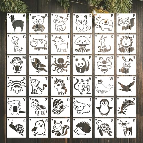 Niedliche Tier Schablonen Stencils Set, 36 Stück 3 Zoll Plastik-Tiermotive, Kreativ für Kunstwänden & Geschenkkarten, Weiß, Leicht zu verwenden & langlebig, Tier Malschablonen Niedliche Tier Schablonen Stencils Set, 36 Stück 3 Zoll Plastik-Tiermotive, Kreativ für Kunstwänden & Geschenkkarten, Weiß, Leicht zu verwenden & langlebig, Tier Malschablonen von EVDZNA