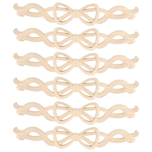 Holzapplikationen mit Schleifen, Holzapplikationen und Onlays, unlackierte Holzapplikationen für Möbel, unlackierte Holzapplikationen für Tür, Wand, Kommode, Bett, Kaminsims, Schrank, 6 Stück Holzapplikationen mit Schleifen, Holzapplikationen und Onlays, unlackierte Holzapplikationen für Möbel, unlackierte Holzapplikationen für Tür, Wand, Kommode, Bett, Kaminsims, Schrank, 6 Stück von EVERDIJ