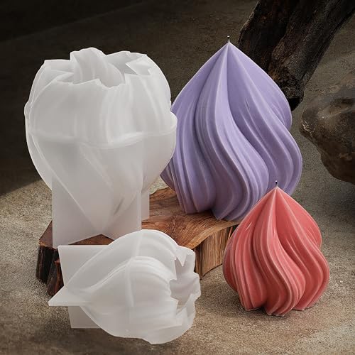 2 Stück Spiral-Kerzenform, Pfirsichform, Kerzenform, Wellenkerzenform, Kegel, Harz, Tonform, Schmuck, Harz, Gießform, Bastelbedarf, 3D-Form, Silikonform für Harzgussform, Kerzenherstellung 2 Stück Spiral-Kerzenform, Pfirsichform, Kerzenform, Wellenkerzenform, Kegel, Harz, Tonform, Schmuck, Harz, Gießform, Bastelbedarf, 3D-Form, Silikonform für Harzgussform, Kerzenherstellung von EVERELAM